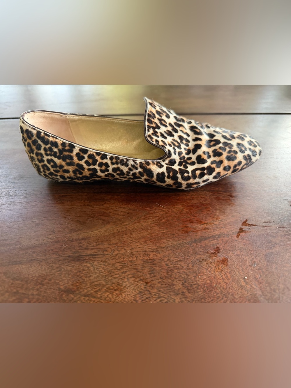 Jimmy Choo Leopard Print Pony Hair Smoking Loafers. 36.5